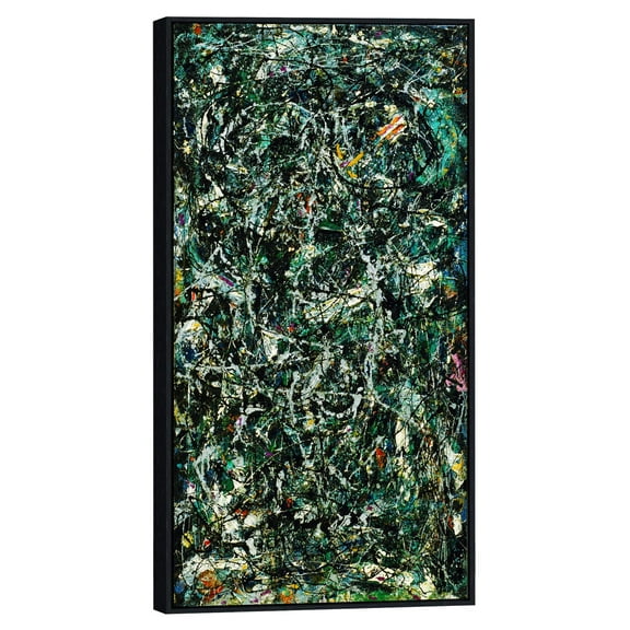 INVIN ART Framed Canvas Print Full Fathom Five by Jackson Pollock Abstract Wall Art Artwork,20"x40"