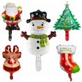 thumbnail image 2 of 1 pieza de globos de papel de aluminio navideños con forma de muñeco de nieve de Papá Noel y dibujos animados, globo heteromórfico para decoración de fiesta de cumpleaños de niños en Navidad, 2 of 5