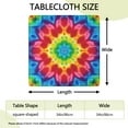 thumbnail image 2 of Colorful Tie Dye Mandala Pattern Square Fitted Tablecloth with Elastic Edge,Square Table Cover,Washable Elastic Table Cover for Home Kitchen Party Decor 34"x34", 2 of 6
