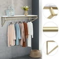 thumbnail image 3 of Gold Metal Garment Clothes Rack Clothing Rack Clothes Wall Shelf Hanger Display, 3 of 12