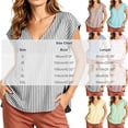 thumbnail image 3 of Women's Summer Casual V-Neck Striped Short Sleeve Top, 3 of 8