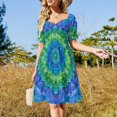 thumbnail image 2 of Womens Casual Dresses Colorful Tie Dye Vortex Short Sleeve Dress Summer Dresses for Women 2025, 2 of 7
