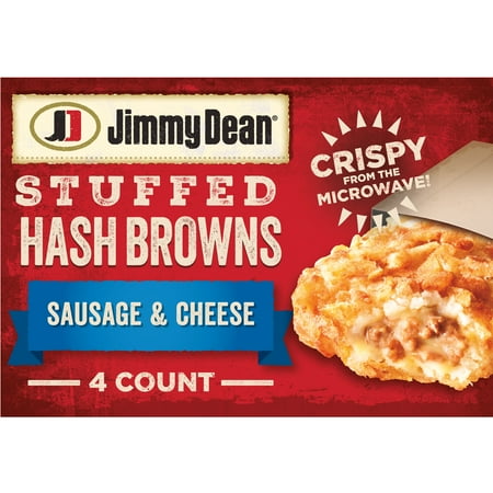 Jimmy Dean Stuffed Hash Browns with Sausage and Cheese, Frozen Breakfast, 4 Count