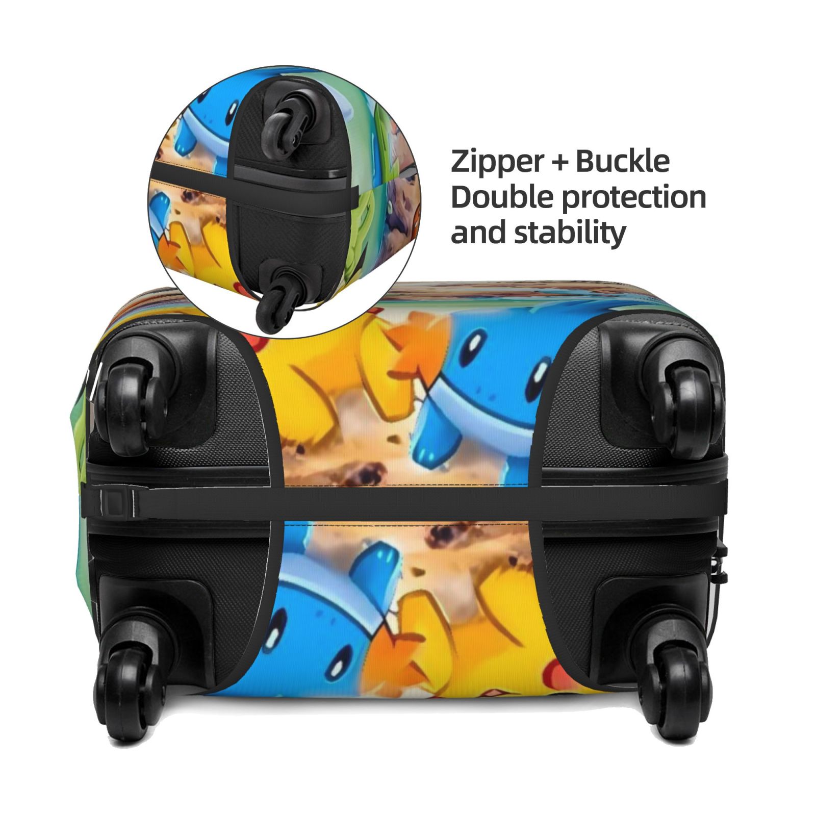 Zufioo Pokemon Print Luggage Case Protective Cover, Zippered Anti
