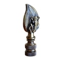 thumbnail image 3 of Frog-on-Lily-Pad Lamp Finial Antique Brass, 2.4"h, 3 of 6