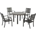 Better Homes & Gardens Camrose Farmhouse Outdoor Steel Slat Round Table