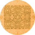 thumbnail image 1 of Ahgly Company Indoor Round Oriental Orange Traditional Area Rugs, 5' Round, 1 of 4