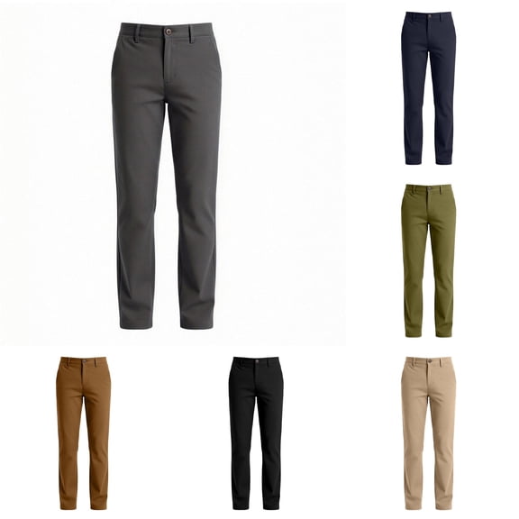 FYDUU Boys School Uniform Pants Straight Leg Casual Pants Kids Back To School Trousers Comfortable Durable Chino Slacks Everyday Wear Vacation Pants 9-10 Years