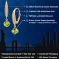 thumbnail image 2 of Gem Stone King 10K Yellow Gold Green Peridot and Lab Grown Diamond Dangle Earrings for Women | 1.00 Cttw | Gemstone August Birthstone | Round 4.5MM, 2 of 6