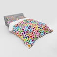 thumbnail image 3 of Abstract Duvet Cover Set, Trippy Crossed Linked Geometric Puzzle Style Ornamental Background Pattern, Bedding Set with Shams and Fitted Sheet, 3 Sizes, by Ambesonne, 3 of 3