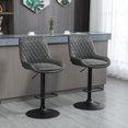 thumbnail image 2 of HOMCOM Tabourets de Bar Réglables Lot de 2, Tabourets Pivotants avec Dossier, 2 of 10