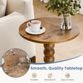 thumbnail image 6 of CONCETTA Modern Round Side Table, Accent End Table with Solid Wood Spindle, Small Drink Table for Living Room, Bedroom, Couch, Office, Brown, 6 of 7