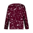 thumbnail image 4 of asdoklhq Womens Plus Size Tops Clearance,Fashion Women Print Long Sleeve Comfortable Breathable Round-Neck Shirt Tops, 4 of 8