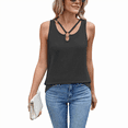 thumbnail image 2 of Women'S Spring and Summer Round Neck Solid Color Loose Short Sleeve Top Vest Black XL, 2 of 9
