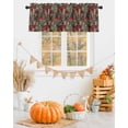 thumbnail image 2 of Valances for Windows, Red Mushrooms Fern Texture Rod Pocket Short Window Valance Curtains Holiday Window Treatment for Kitchen Living Room Bathroom, 54"x18", 2 of 6