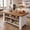 Oak & White, variant on Fnova 55" 3-Tier Kitchen Island with Storage Shelf, Farmhouse Wooden Stationary Island Table with Large Worktop for Kitchen, Light Brown