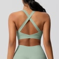 thumbnail image 4 of Sport Bras For Women Solid Color Full Coverage Support Bra Light Green Size XL, 4 of 7