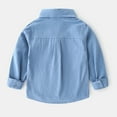 thumbnail image 4 of Boys' Button Down Shirts Graduation Shirts Blue Long Sleeve Shirt Dress Shirt School Shirts Boys Girls Fashion, 4 of 7