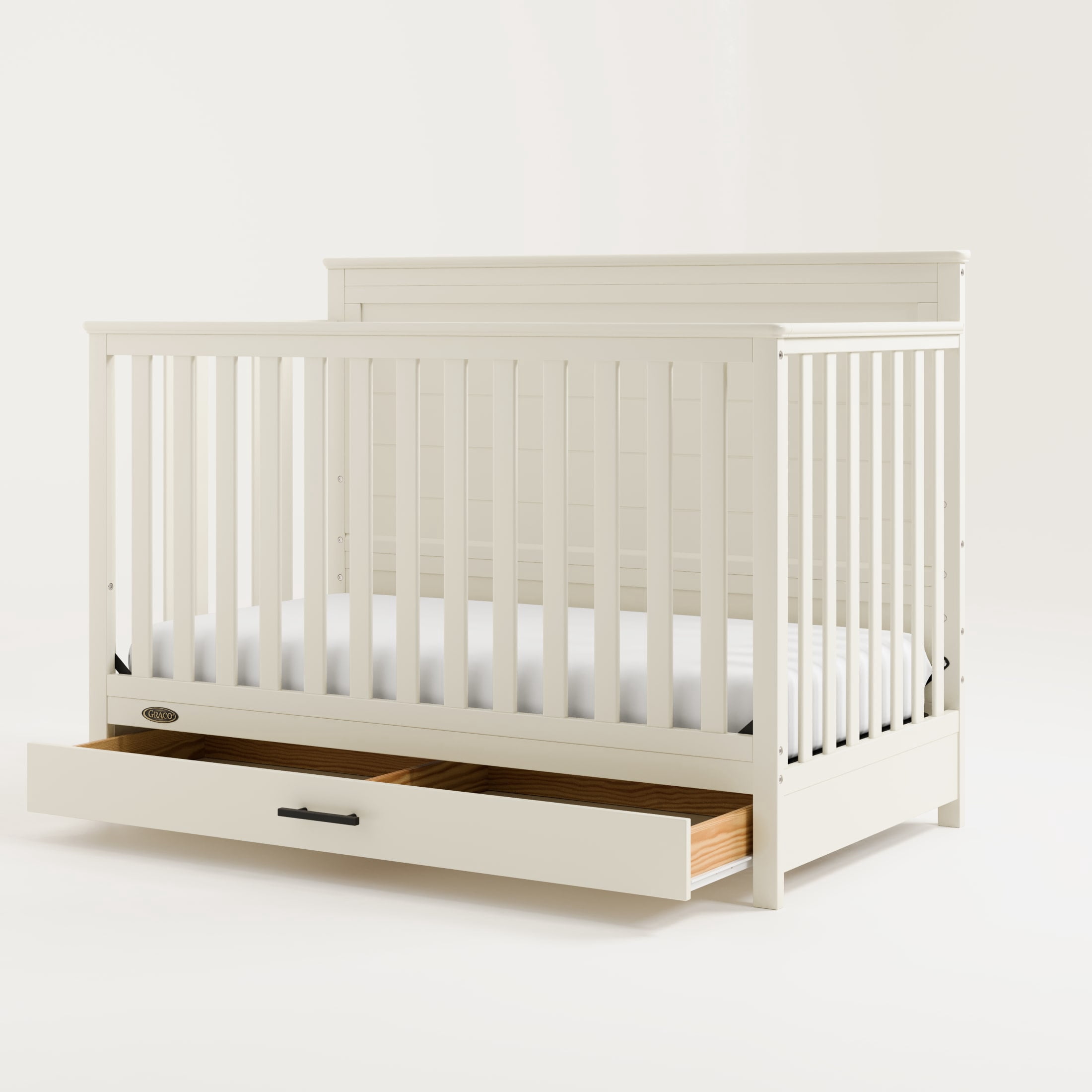Graco Tristan Convertible Crib With Drawer - Frosted Oat