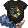 thumbnail image 2 of Pompotops Women's Tops Casual Loose Fit Plus Size Sunflower Printed Tee Shirts Tops, 2 of 6