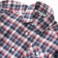 thumbnail image 5 of Bienzoe Boy's Flannel Button Down Long Sleeve Plaid Shirt Red 7/8, 5 of 9