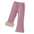 thumbnail image 2 of NAISIBABY Toddler Girls Wide Leg Pants, Elastic Waist Stretchy Comfy Solid Color Keep Warm Outerwear Pants Pink 2-3T, 2 of 3