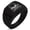 Black, variant on Stainless Steel Pirate Skull & Crossbones Geometric Pattern Step-Down Biker Style Polished Ring