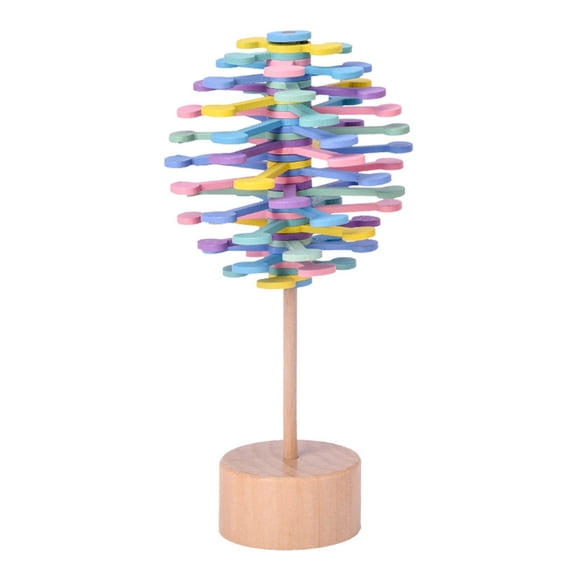 Colorful Wood Spinning Lollipop Spinner Stress Relief Spinning Rotating Wand