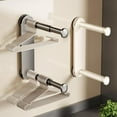 thumbnail image 3 of Hanger Organizer Stacker, Extendable, Double-Layer Large Capacity, Carbon Steel and ABS Construction for Space Saving Storage in Balcony Bathroom or Bedroom(2Pcs-Gray), 3 of 5