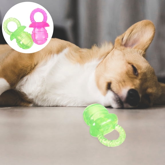 Toyvian 2pcs Dog Chewing Toys TPR Rose Red for Pet Owners with Chewing Function 3.5in