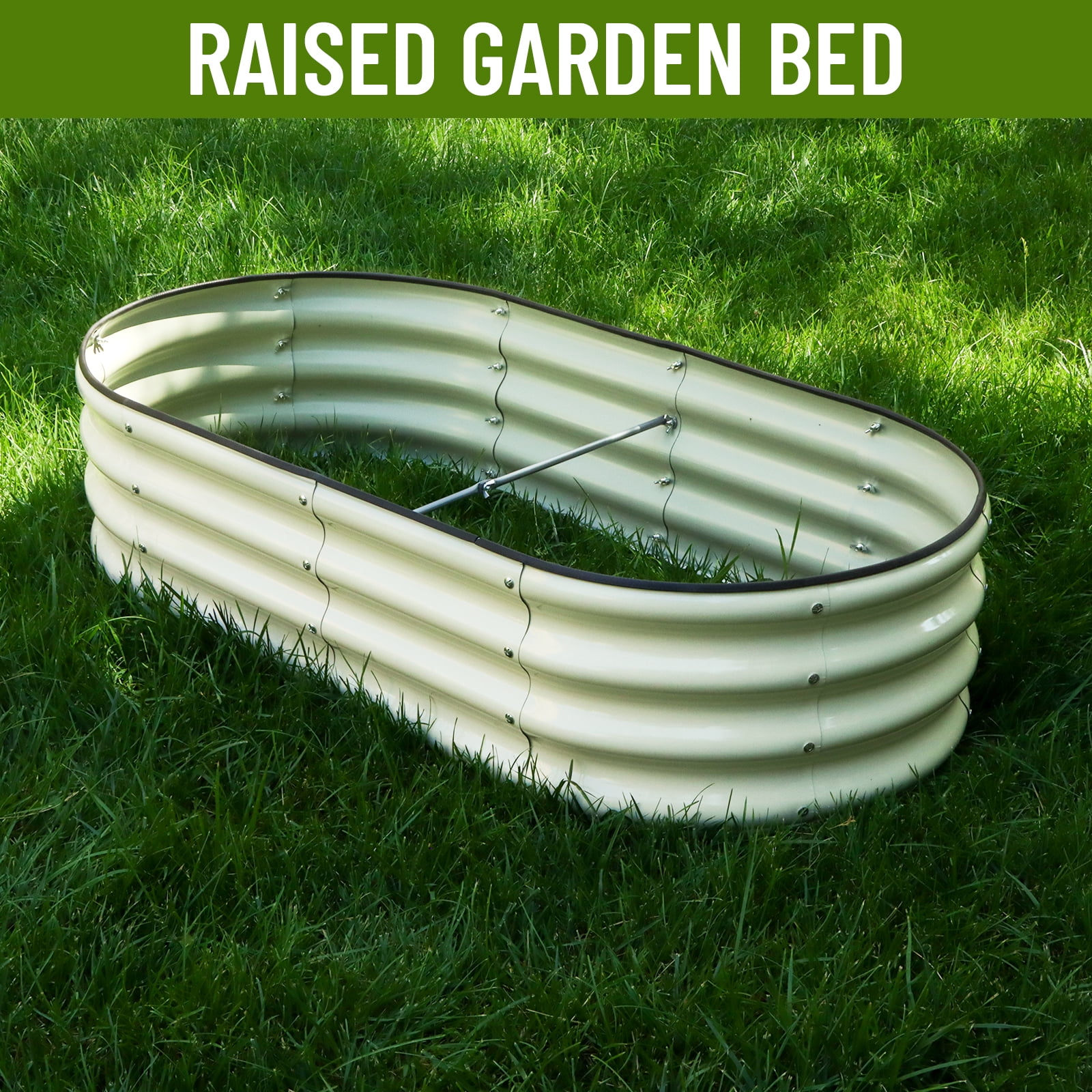 SnugNiture Raised Garden Bed, 3Pcs 4x2x1ft Galvanized Metal Planter Box, White