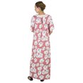 thumbnail image 2 of Sakkas Maha Soft Womens Short Sleeve Nightgown Sleep Dress Breathable No Bunch Up - Rose-floral - XL, 2 of 5
