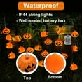 thumbnail image 5 of 5M 30 LED Pumpkin Lights Halloween String Lights Home and Outdoor Decoration, Flickering, Steady Orange Light, 5 of 11