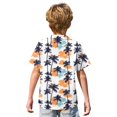 thumbnail image 5 of Abcomgle Hawaii Shirts for Boys Button Down Short Sleeve Funny Hawaiian Shirt Summer Palm Tree Print Holiday Spring Shirts for Boys,Dark Blue,9-10Years, 5 of 5
