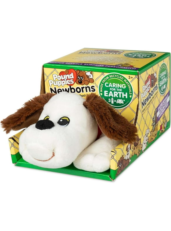 Pound Puppies Newborns Cream with Brown Ears Plush (Hungry)
