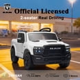 thumbnail image 3 of Kerry Yoo SQ7 Ride on Toys Car, 24V Truck RAM 2500 Rebel Electric Vehicle for Kids, Pickup Truck, 2 Seater, Bed Storage, Remote Control, Safety Belt, Music - White, 3 of 8