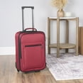 thumbnail image 6 of Protege Pilot Carry On 18" Softside 2 Wheel Luggage for Travel, Merlot, 6 of 16