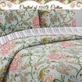 thumbnail image 5 of Cozy Line Aregada Floral Cotton 3-piece Reversible Quilt Bedding Set King French Country, Cottage Green, 5 of 6