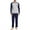Navy, variant on MoFiz Men's Bamboo Pajamas Set Long Sleeve Crew-Neck Top and Pants with Pockets Loungewear 2-Piece for Men