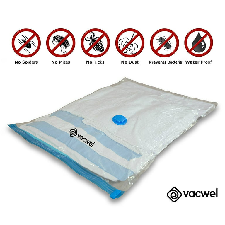 EFISH Vacuum Storage Space Saver Bags Cube 4 Jumbo Pack, Vacuum Seal Bags for Clothes, Beddings, Comforters, Quilts, Pillows, Plush Toys, Size: ‎31 x 15 x