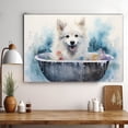 thumbnail image 3 of American Eskimo Dog Canvas Bathroom Décor - Unique Bath Wall Decor - Modern Canvas Bathroom Wall Art - Room Decor - Bathroom Decorations - Restroom Sign - Wall decor living room, 3 of 4