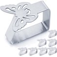 thumbnail image 1 of Clips para mantel antideslizantes MACHAO juego de 8 clips decorativos de acero inoxidable, 1 of 5