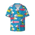 thumbnail image 3 of Cauagu Color Dachshund Dog Men's Short Sleeve Button Down Hawaiian Shirt for Men Bowling Shirts Casual Summer Beach Shirt,Small, 3 of 6