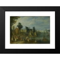 thumbnail image 2 of Joseph van Bredael 24x18 Black Modern Framed Museum Art Print Titled - Village on the Bank of a River (1723), 2 of 5