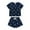 Dark Blue, variant on WOYY Toddler Girls Outfits Short Sleeve Cotton T-Shirt Shorts Sleepwear, Sizes 2-3T