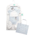 thumbnail image 3 of Disney Newborn Baby Girl Boy Layette Set Body Coveralls Sweatpants, Hat, Gift Bag 6 Piece (0-6M), 3-6 Months, Blue White Mickey, 3 of 7