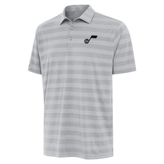 Men's Antigua Gray Utah Jazz Tunnel Polo