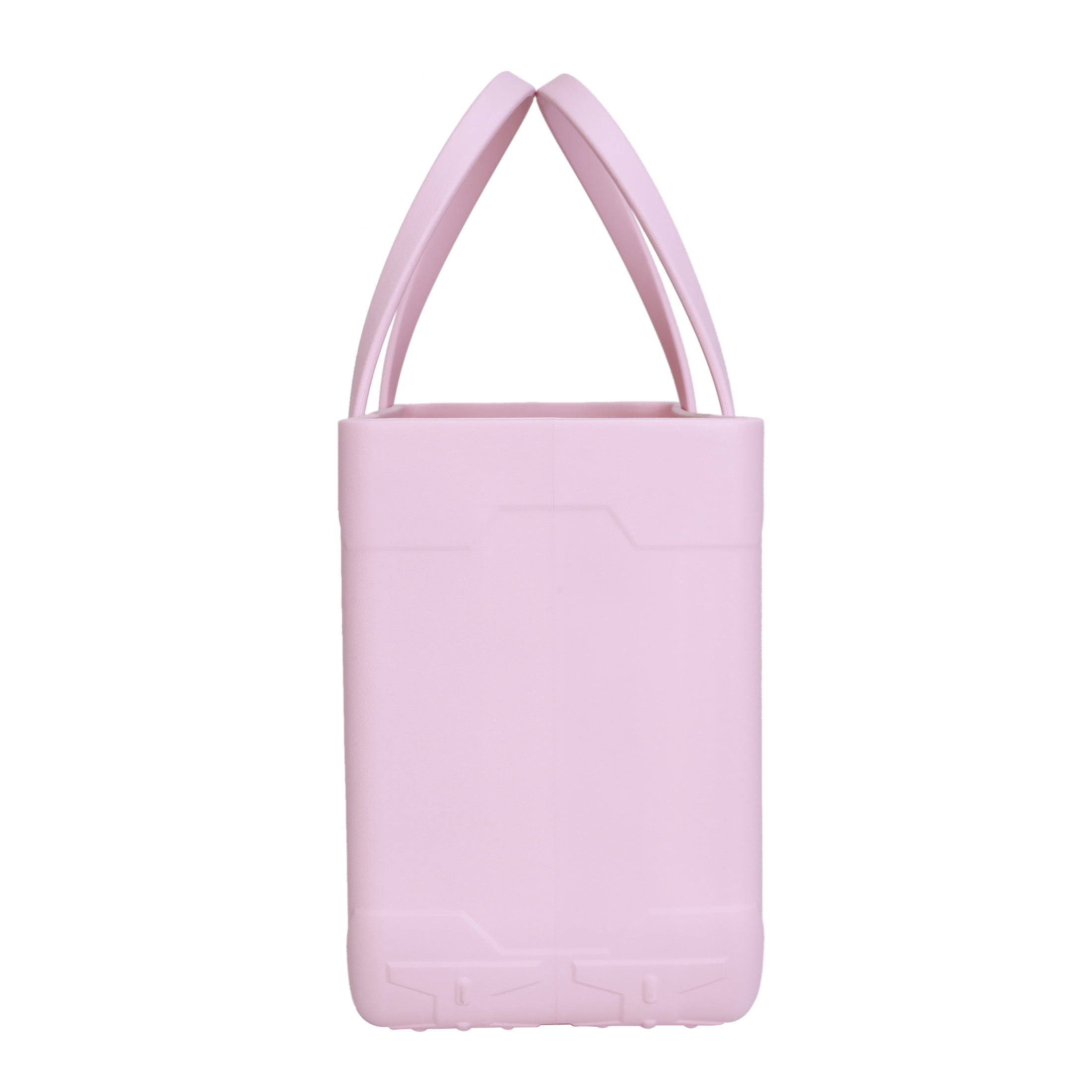 Mainstays All Purpose, Large EVA Flex Tote – 18in W x 8.75in D x 13in H – Waterproof, Washable - Pink Lemonade