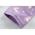 thumbnail image 4 of POPTEM Girls Pajamas Unicorn Graphic Short Sleeves Pjs 2-Pieces Sleepwear Sets Purple 7T, 4 of 7