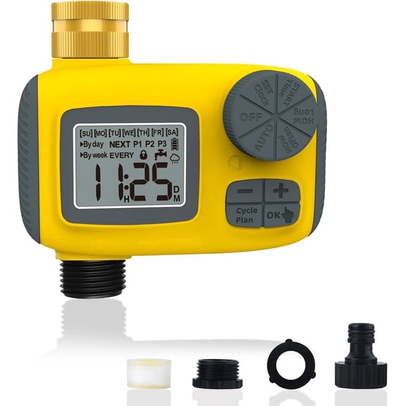 Sprinkler Timer, Water Timer for Garden Hose with 2 Auto Modes, Programmable Watering System with Rain Delay and Manual Watering for Outdoor Lawn Yard